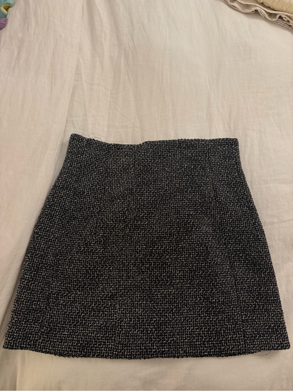 Zara Black and White Tweed Mini Skirt